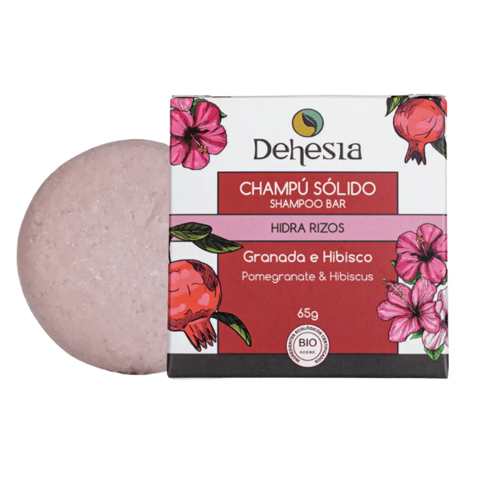 Dehesia Champú Sólido BIO Hidra Rizos con Granada e Hibisco 65g - Imagen 1